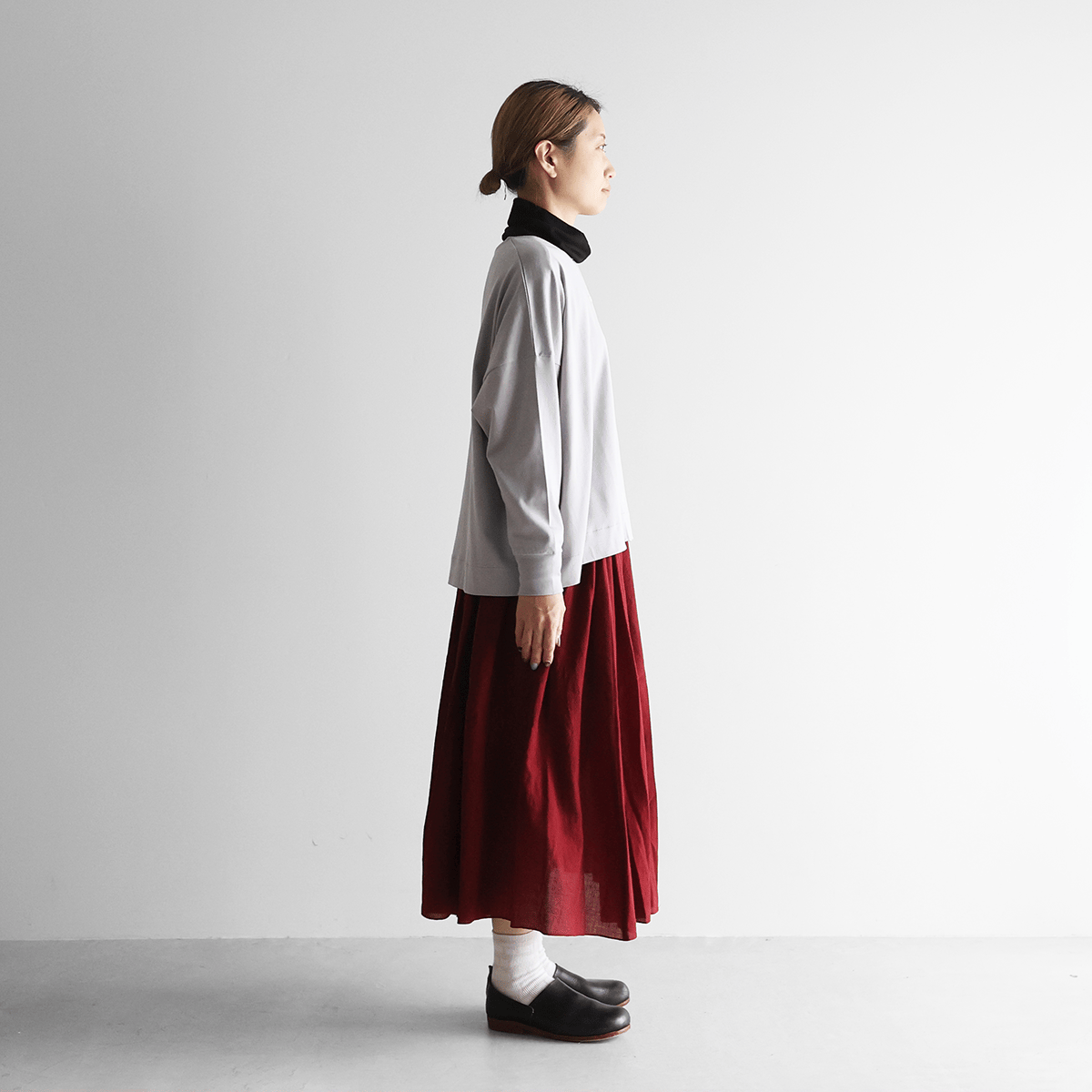 HUIS in house］SUVIN COTTONカーディガン（シルバーグレー）【レディス