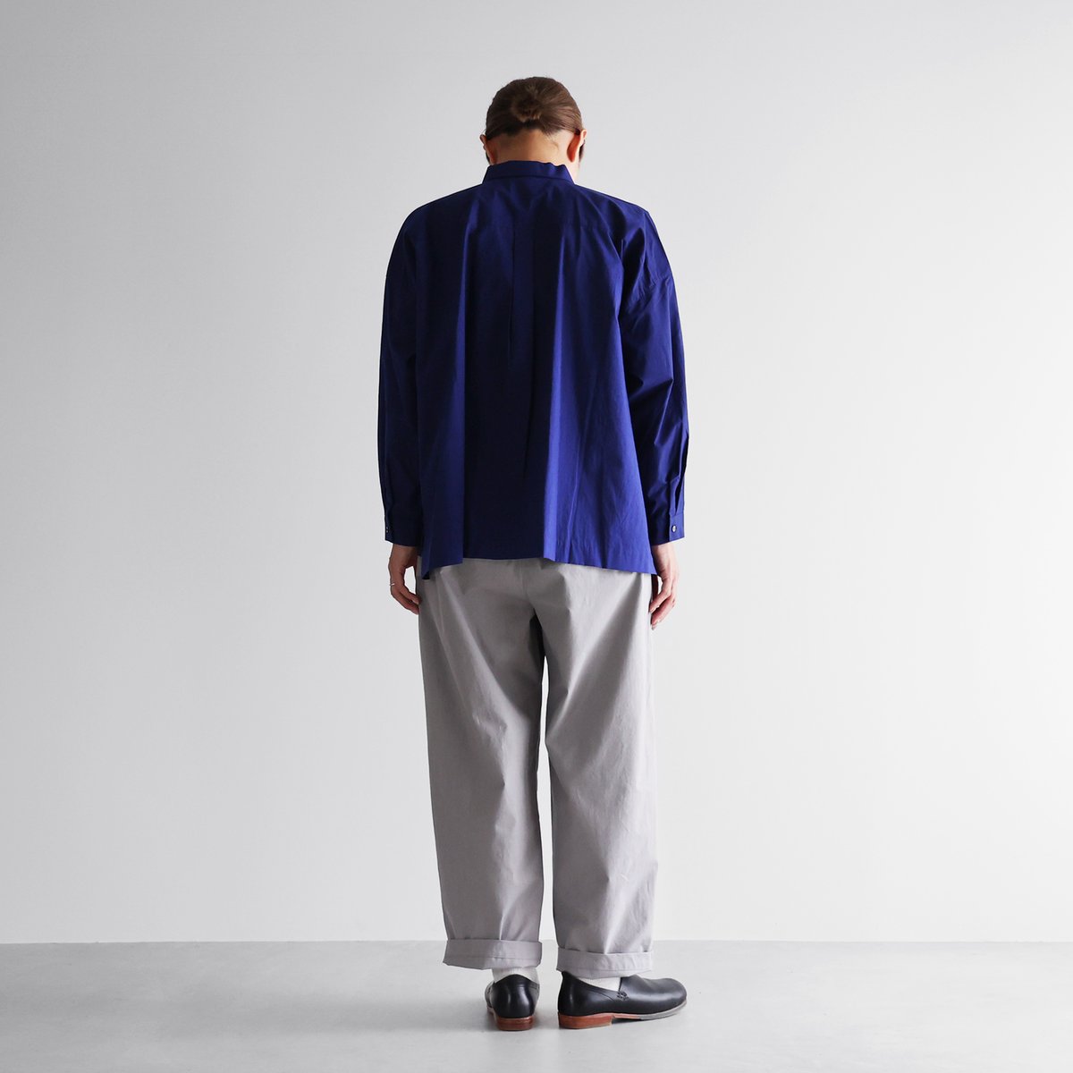 HUIS 504 バフクロス ワイドパンツ（ネイビー）【ユニセックス】新品 HUIS 504 バフクロス ワイドパンツ（ネイビー）【ユニセックス】新品