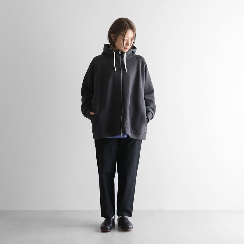 HUIS in house］SUVINスウェットジップパーカーL（ダークグレー