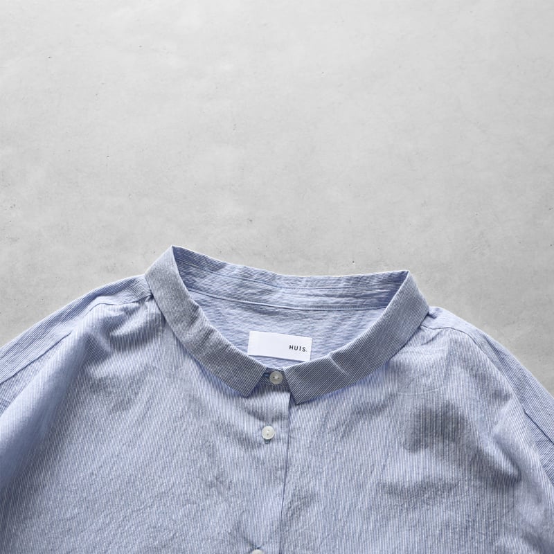 8分袖コードレーンワイドブラウス（ブルー）【レディス】U108 | HUIS