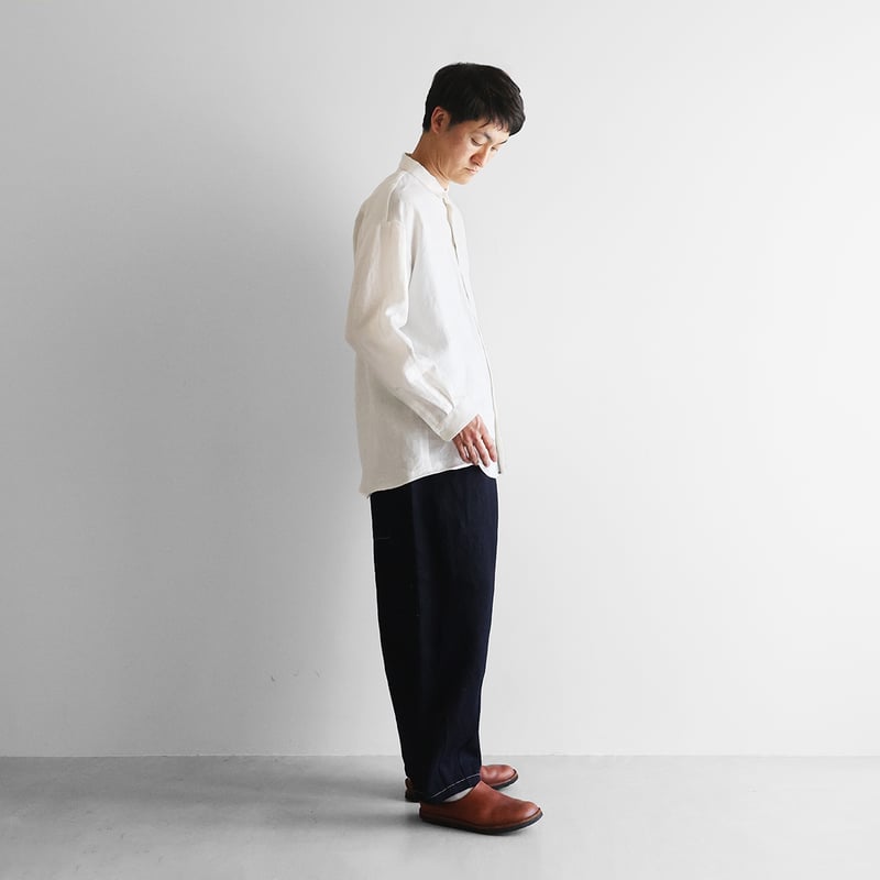 HUIS×三備”綿麻シャトルデニムバルーンパンツロング（インディゴ