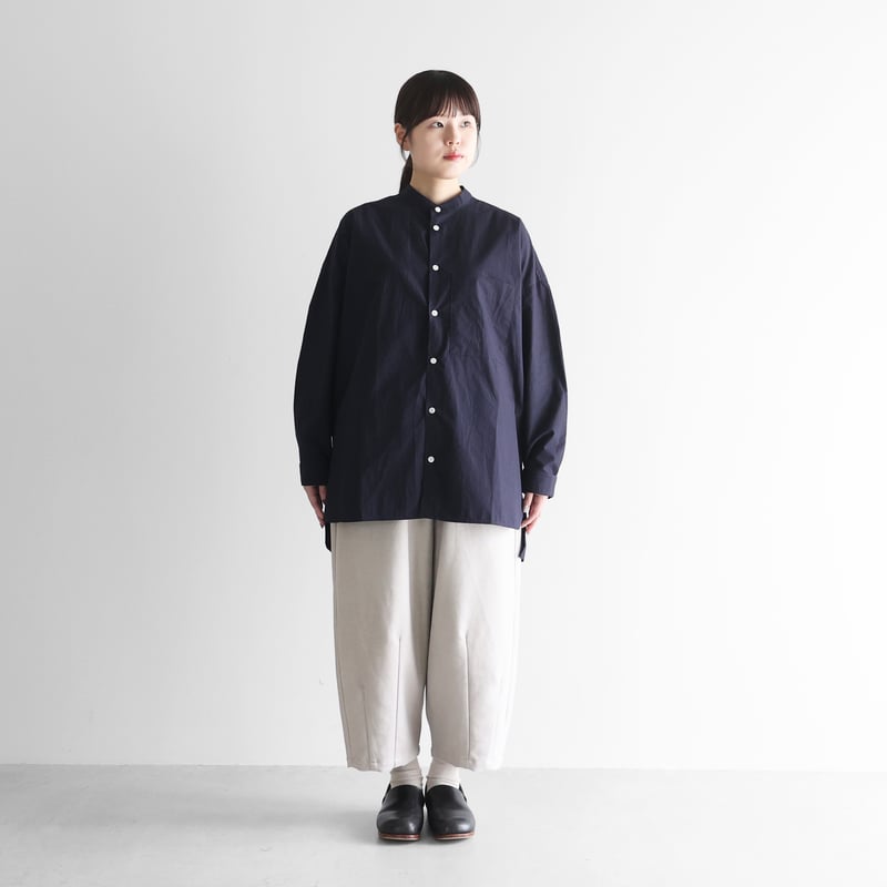 ばちばちタイプライタークロスバンドカラーオーバーシャツ（ダーク