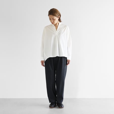 “HUIS×尾州”ウールトロセミワイドパンツ（ダークグレー）【ユニセックス】512