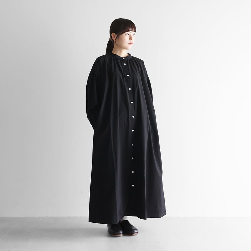 Ｋ様♪専用オーダー マゼンタ＆ブラックのワンピース オーガニックコットンギャザーワンピース（ブラック）【レディス】U219