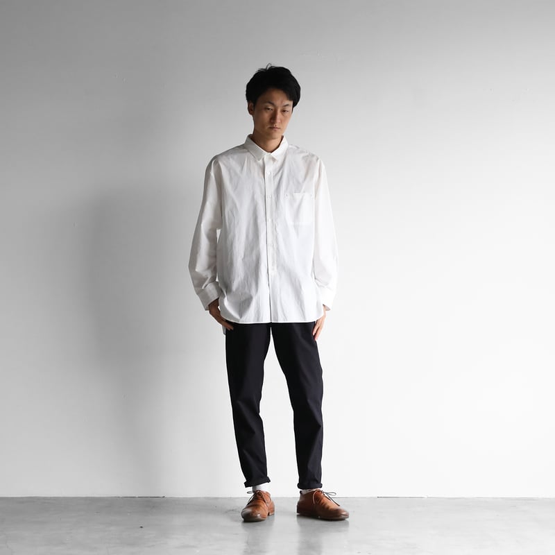 HUIS. オーガニックコットン オープンカラー オーバーシャツ ユニセックス HUIS. オーガニックコットン オープンカラー オーバーシャツ