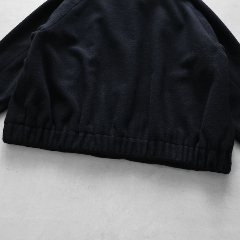 HUIS×尾州”縮絨ウールフランネルショートコート（ブラック）【ユニ