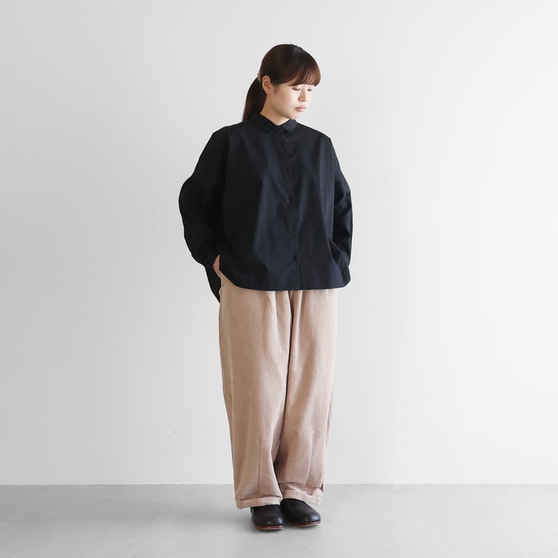 シャトルコーデュロイバルーンパンツロング（太畝・ピンクベージュ