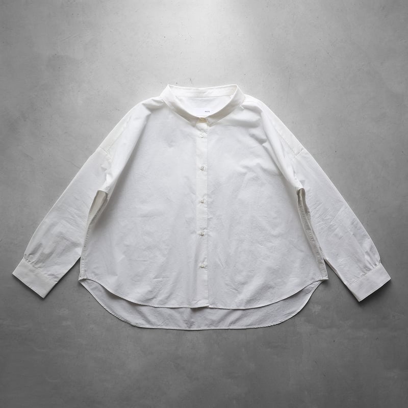 HUIS ハウス遠州織物 コードレーンワイドブラウス（白）U102 ［ほぼ日