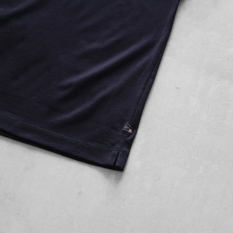HUIS in house］SUVIN COTTONビッグポロカットソー（ダークネイビー）【