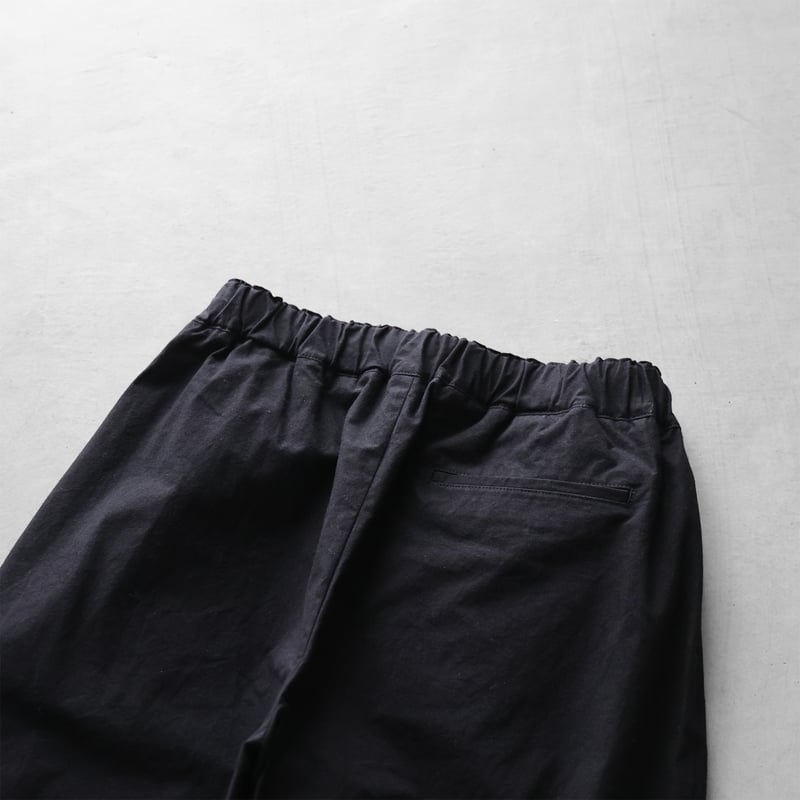 先染めバフクロスセミワイドパンツ（ブラック）【ユニセックス】512