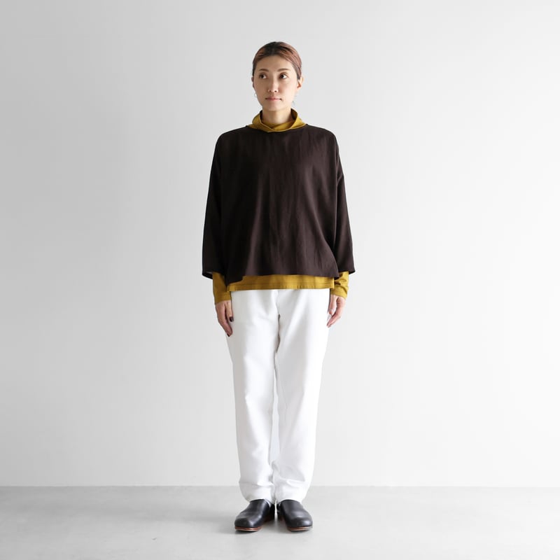 超美品【レミュー　アオキ】ウォッシャブル　ノーカラー　パンツ　モカブラウン　7 2wayストレッチ ノーカラージャケット 茶 セットアップ着用可