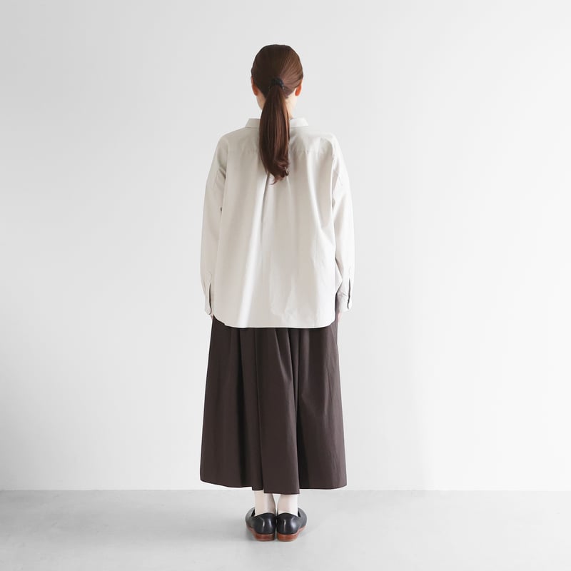 HUIS U111 オーガニックコットンビエラギャザーワイドブラウス　遠州織物 オーガニックコットンビエラ半袖ギャザーワイドブラウス U111を