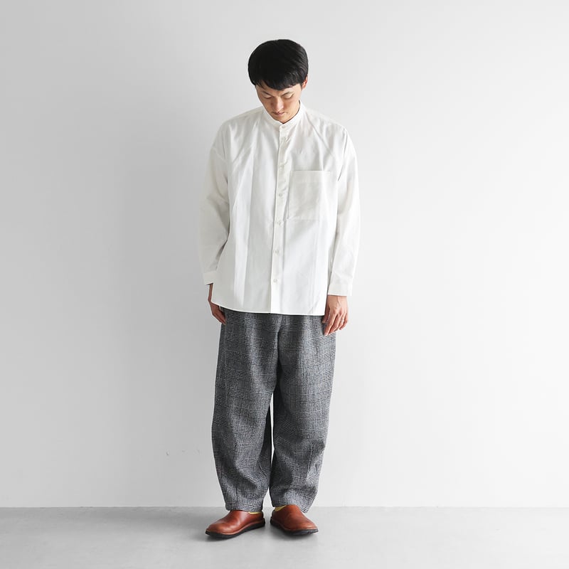 HUIS×尾州”縮絨ウールバルーンパンツロング（グレンチェック）【ユニ