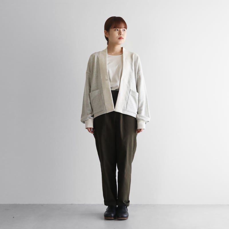 HUIS in house］SUVINスウェットリブカーディガン（ナチュラル