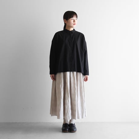 柄二重織シャトルジャガードロングスカート（オフグレー）【レディス】U402