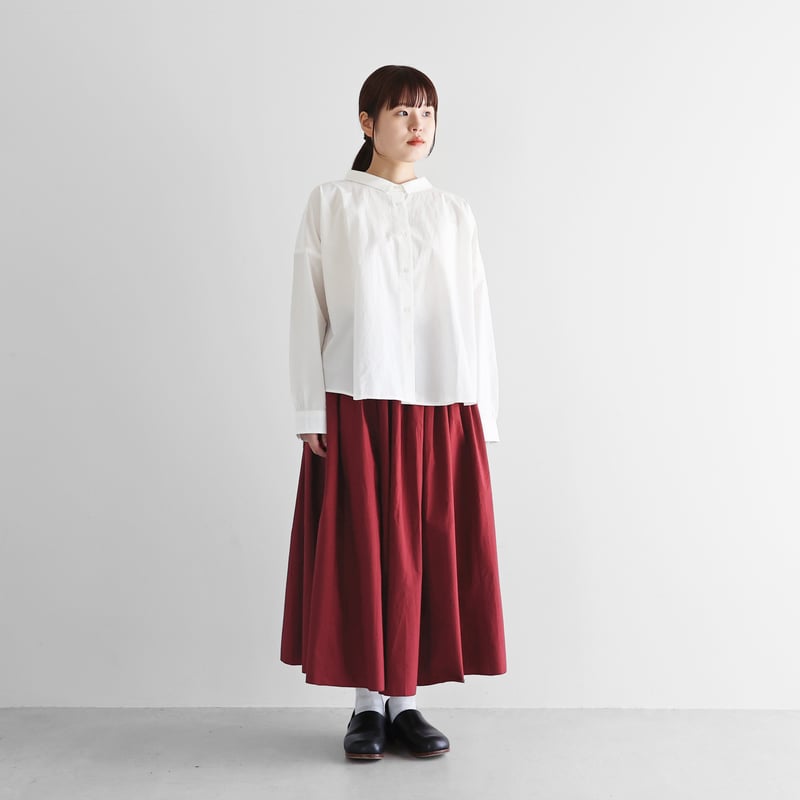 美品★HUIS 遠州織物★オーガニックコットンロングスカート（ダークグリーン） HUIS｜オーガニックコットンロングスカート 遠州織物ハウス - 趣