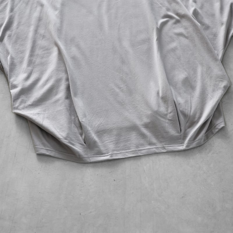 HUIS in house］SUVIN COTTON長袖コクーンカットソー（シルバーグレー）