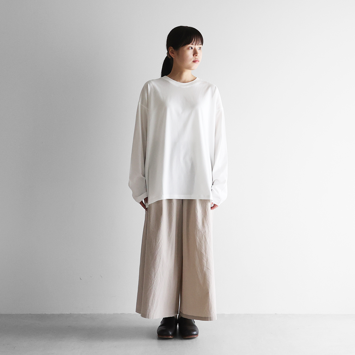 HUIS in house］SUVIN COTTONカットソーL（ホワイト）【ユニセックス】