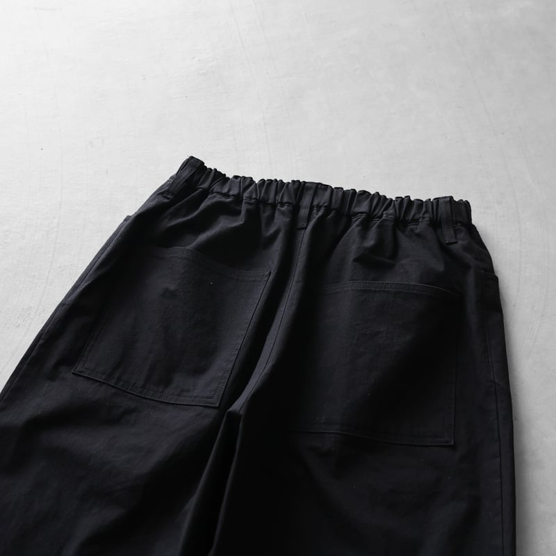 バフクロスワイドストレートワークパンツ(ブラック)【ユニセックス
