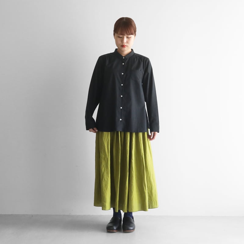 オーガニックコットンビエラブラウス（ブラック）【レディス