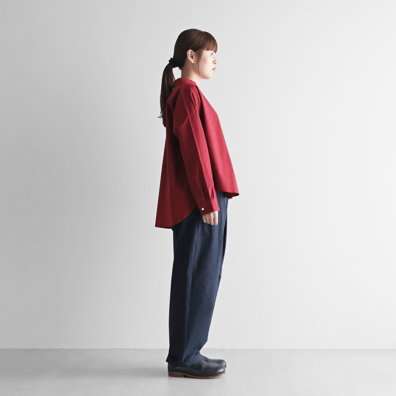 ARGUEオーガニックコットンキュプラフロウワイドシャツネイビー定価17600円 ARGUEオーガニックコットンキュプラフロウワイドシャツネイビー