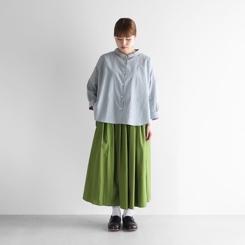 HUIS. 遠州織物オーガニックコットンロングスカート U402 マリンブルー HUIS. 遠州織物オーガニックコットンロングスカート U402 マリン
