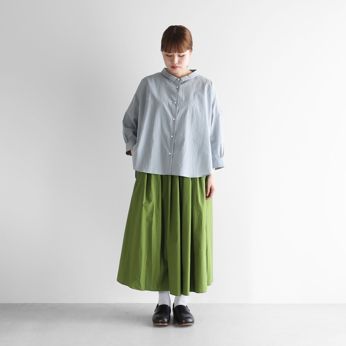 専用です　コットンロングスカート オーガニックコットンポケットギャザーロングスカート（ライト