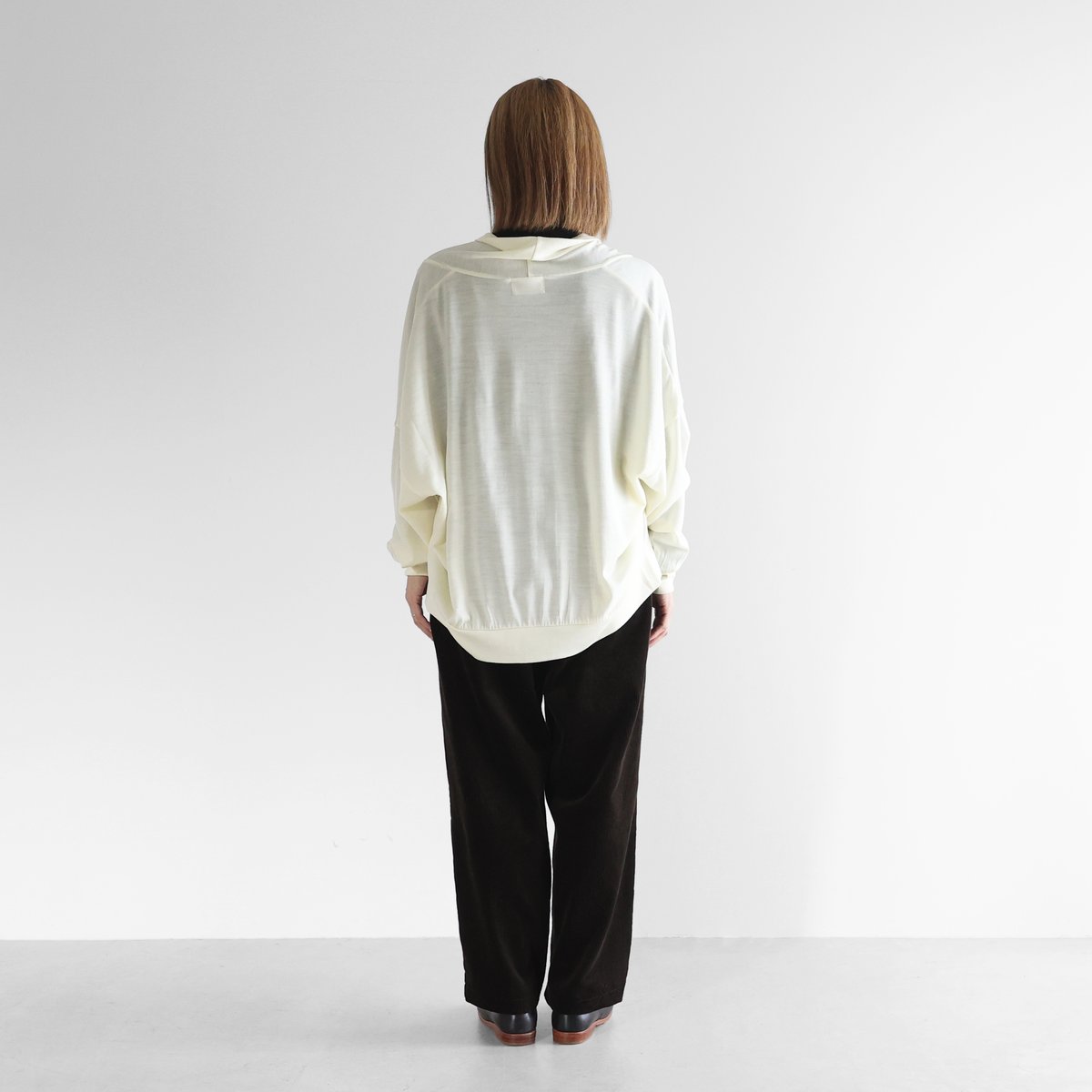 HUIS in house］メリノオプティモウォッシャブルウール天竺長袖リブ