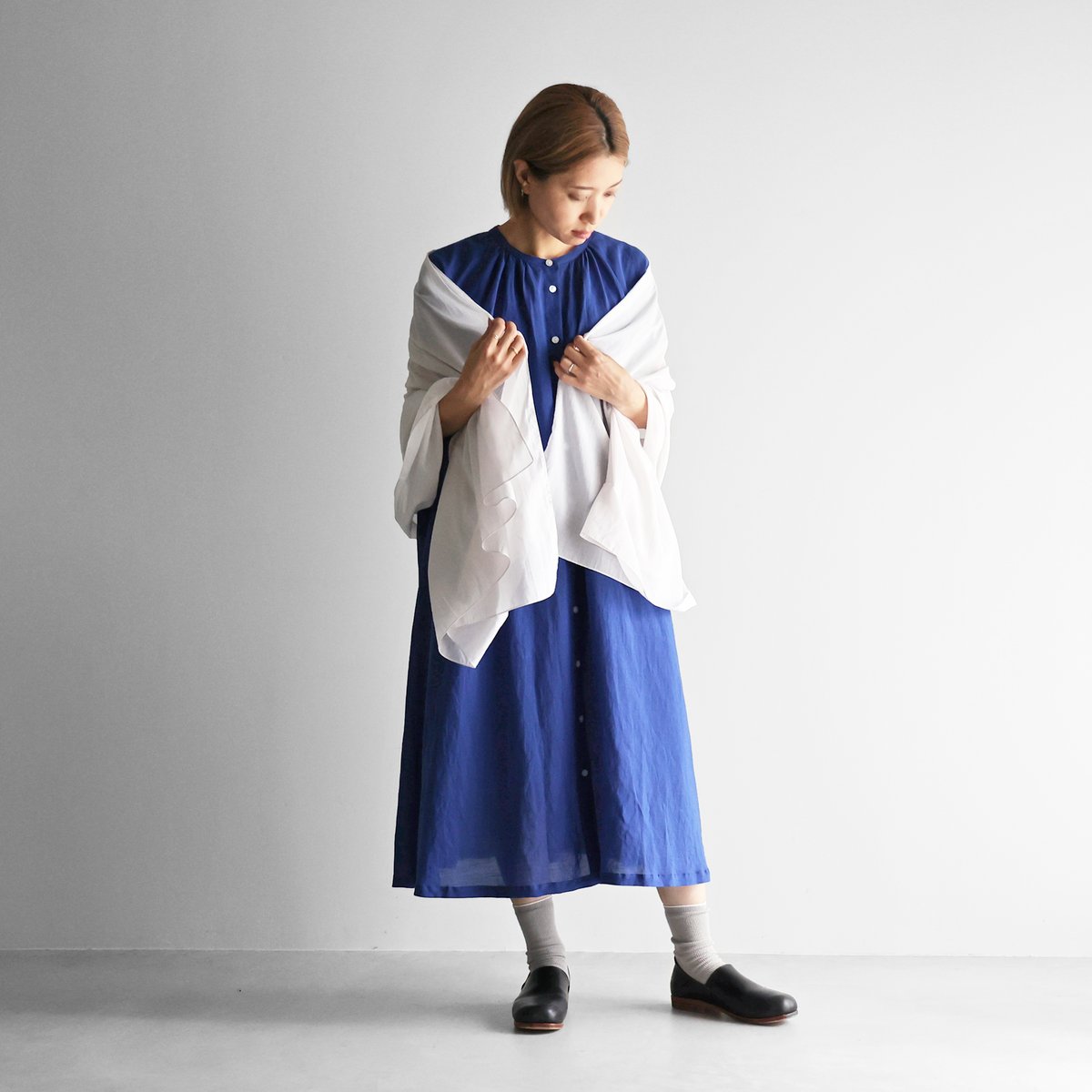 かるふわコットンストール（ラベンダーホワイト）S102 | HUIS onlinestore