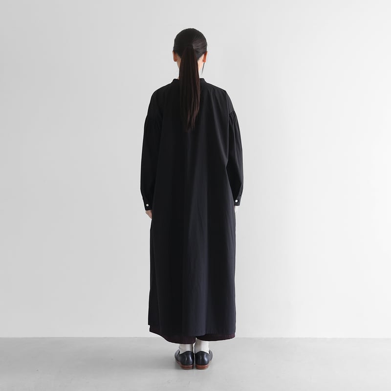 Celsianaワンピース オーガニックコットンギャザーワンピース（ブラック）【レディス】U219