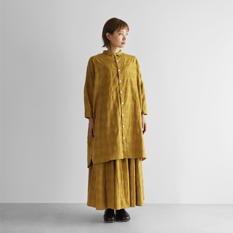新品 DSQUARED2 近年モデル 花柄 ジャガード ロング コート 40 柄二重織シャトルジャガードロングスカートL(マスタード