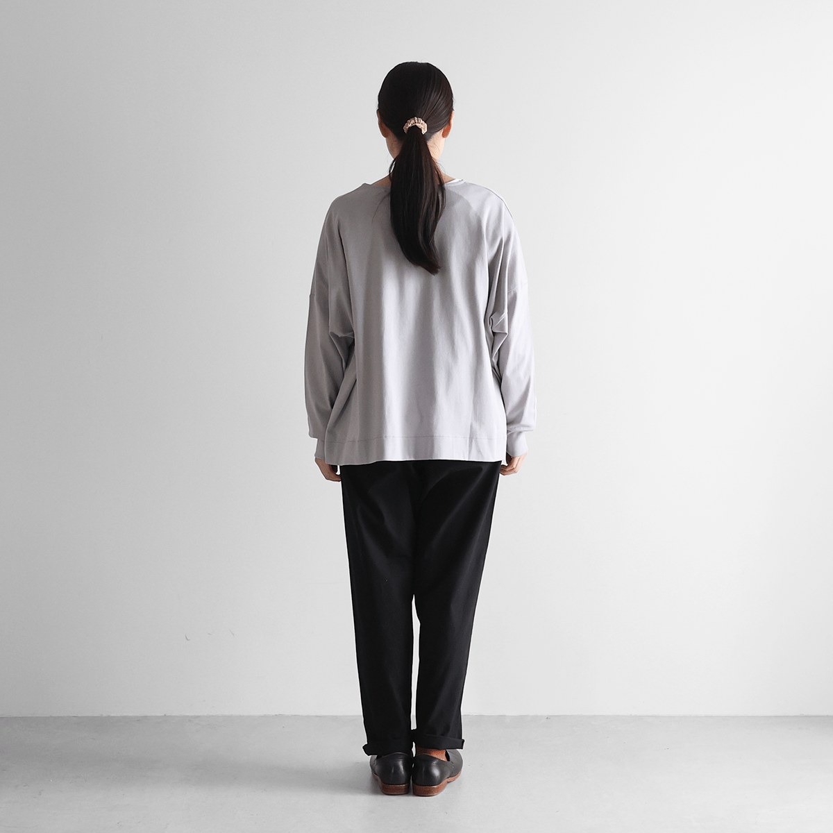 新品タグ付きHUIS/遠州織物　SUVIN COTTON 5分袖カーディガン HUIS in house］SUVIN COTTONカーディガン（シルバーグレー）【レディス