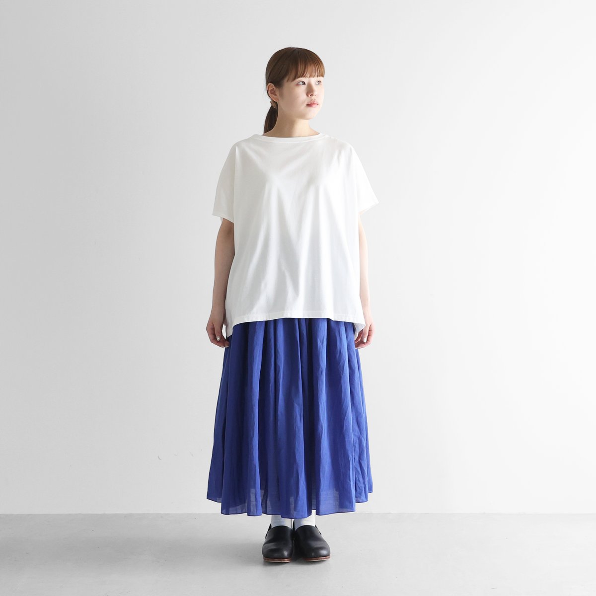 美品★HUIS 遠州織物★オーガニックコットンロングスカート（ダークグリーン） オーガニックコットンロングスカート（エバーグリーン