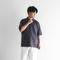 ［HUIS in house］SUVIN COTTONビッグポロカットソー（ダークグレー）【ユニセックス】CS111