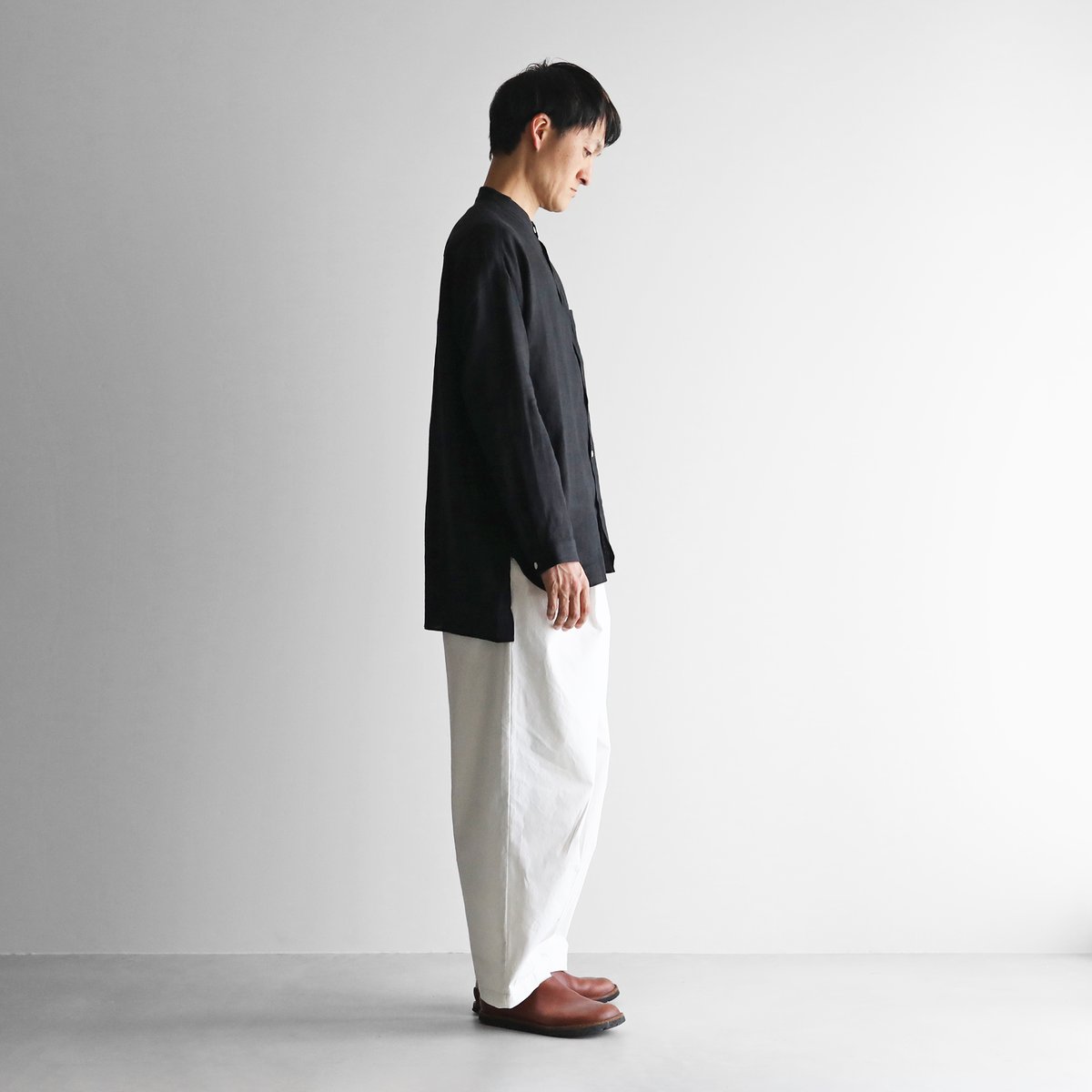 先染めバフクロスワイドパンツ（オフホワイト）【ユニセックス】504