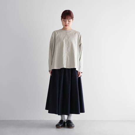 タイプライタークロスコットンロングスカート（ダークネイビー）【レディス】U402