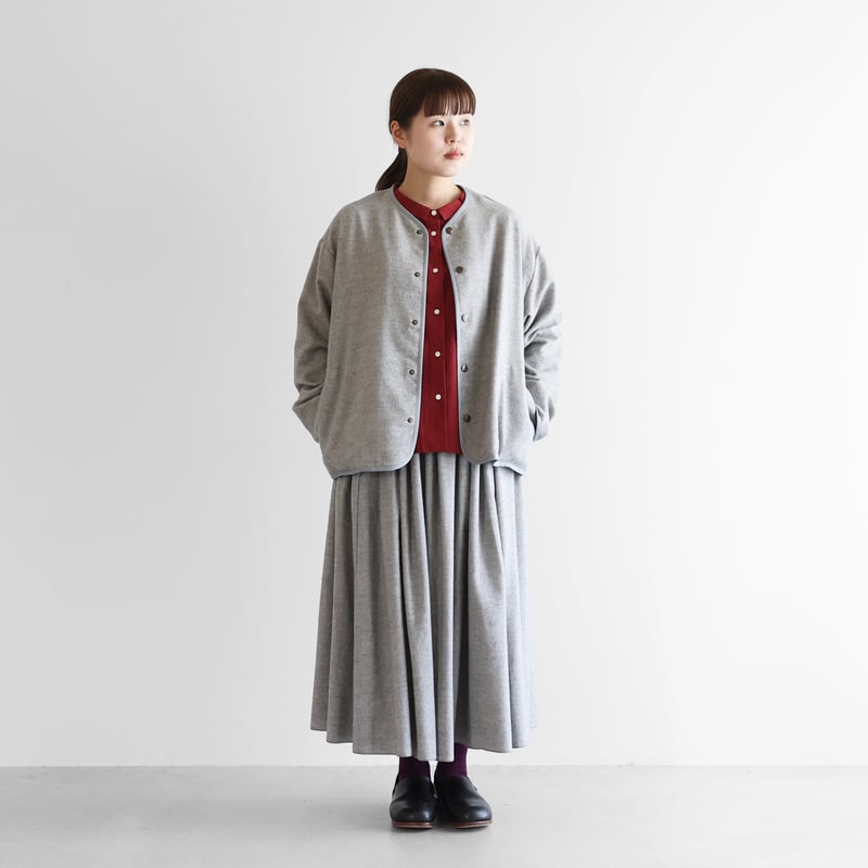 HUIS.遠州織物 ヤクウール綾ネル アトリエジャケット きなり 307 
