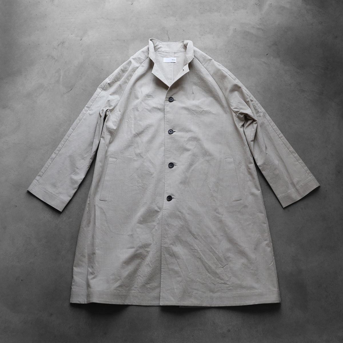 やわらかシーチングコットンアトリエコート（グレージュ）【ユニ