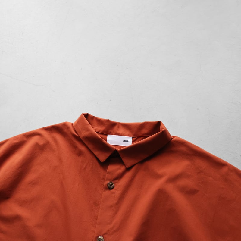 HUIS. 遠州織物　オーガニックコットンショートスリーブロングシャツ オーガニックコットンショートスリーブロングシャツ（テラコッタ