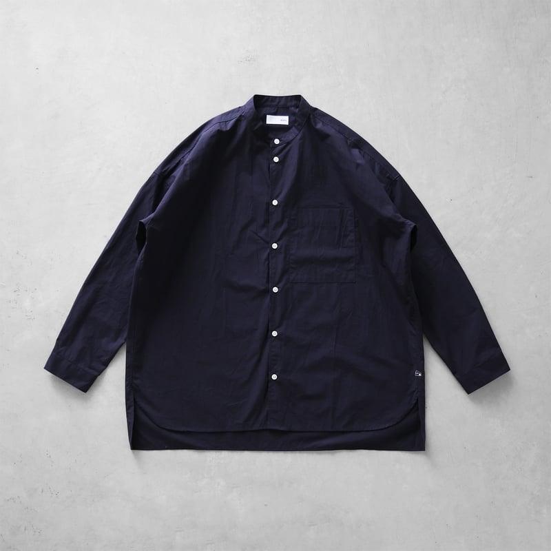 ばちばちタイプライタークロスバンドカラーオーバーシャツ（ダーク