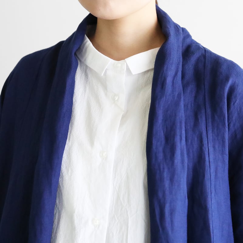 シャトルリネンロングカーディガン（フレンチネイビー）【ユニセックス  