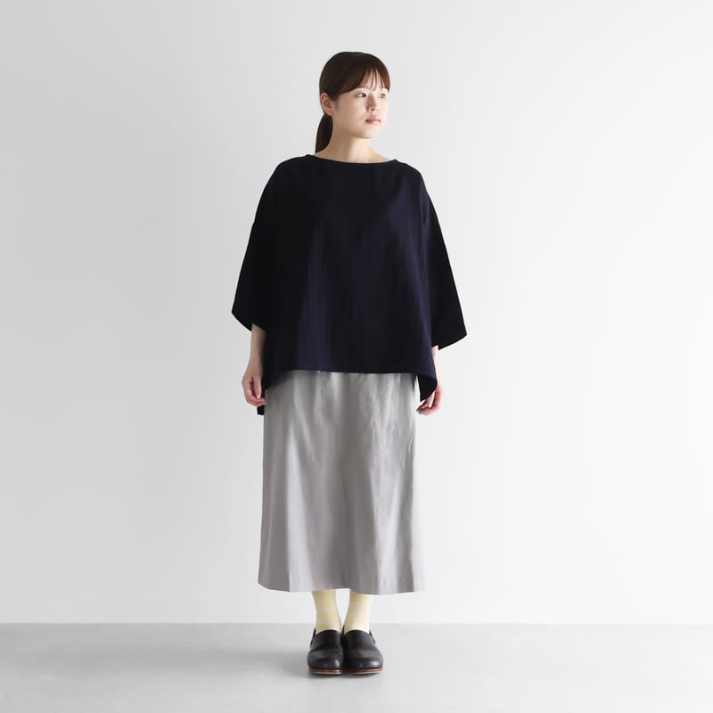 シャトルダブルガーゼワイドプルオーバ（ダークネイビー）【レディス