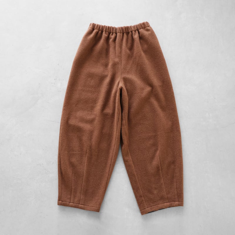 HUIS×尾州”縮絨ウールフランネルバルーンパンツロング（ブラウン