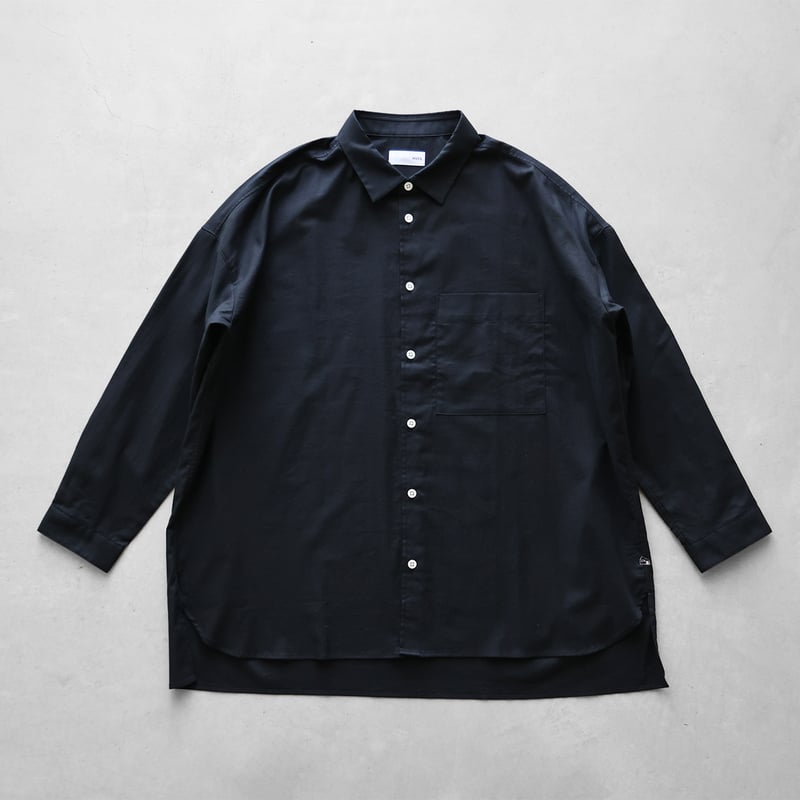 オーガニックコットンビエラオーバーシャツ（ブラック）【ユニ
