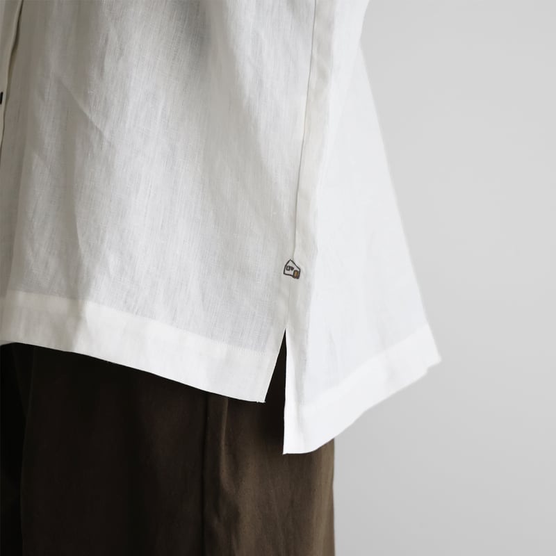 シャトルリネンワイドブラウス（白）【レディス】U105 | HUIS onlinestore