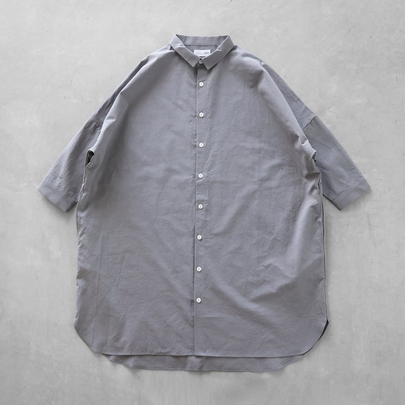 ギザコットンヘンプロングシャツ（ライトグレー）【ユニセックス】004