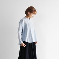 ゆるふわコットンワイドブラウス（ブルーストライプ）【レディス】U102