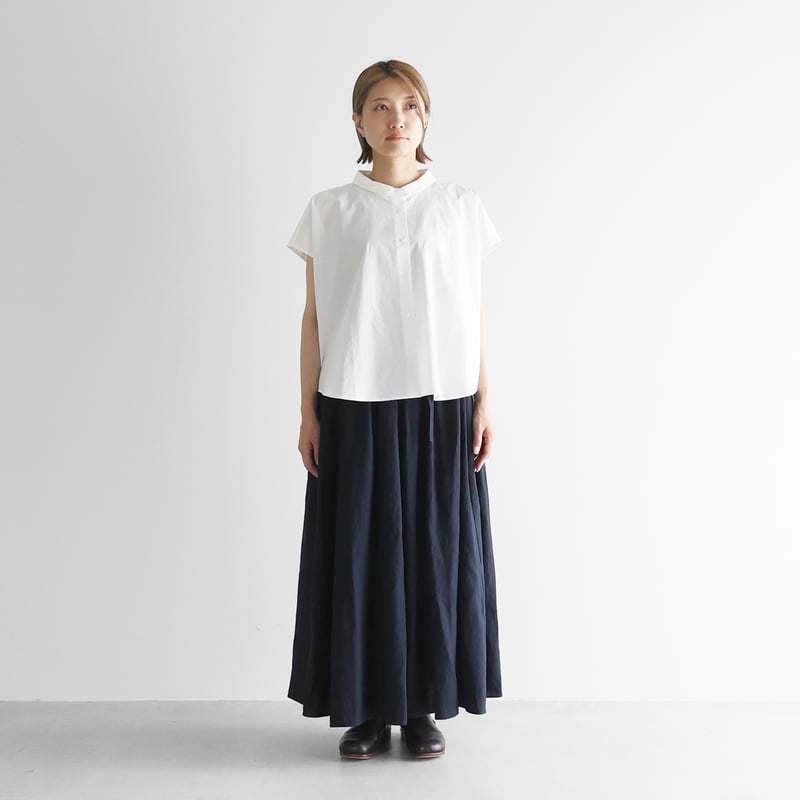 HUIS オールドレピアリネンロングスカートL ダークネイビー U402L オールドレピアリネンロングスカートL（ダークネイビー）【レディス