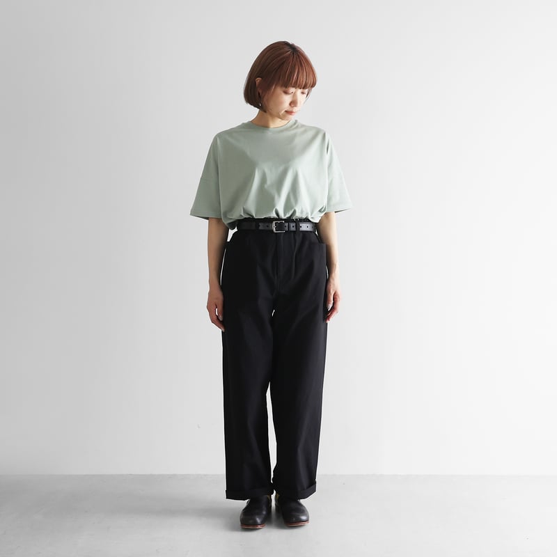 ブラック ワークパンツ バフクロスワイドストレートワークパンツ(ブラック)【ユニセックス