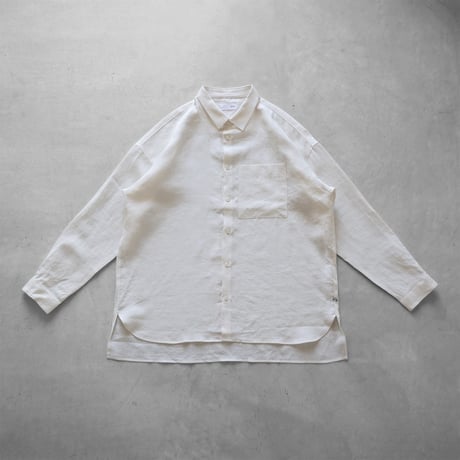 オールドレピアリネンオーバーシャツL（白）【ユニセックス】018L